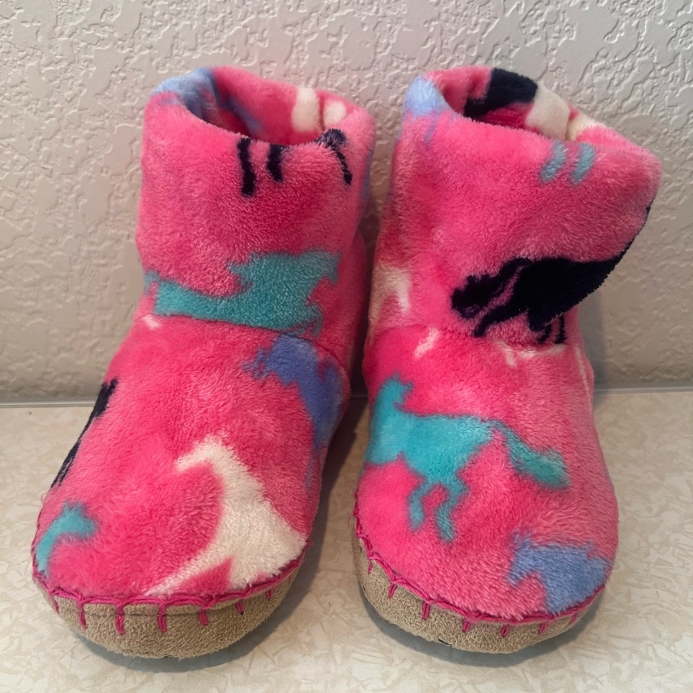 Hatley Fleece Slippers Pretty Horse Print